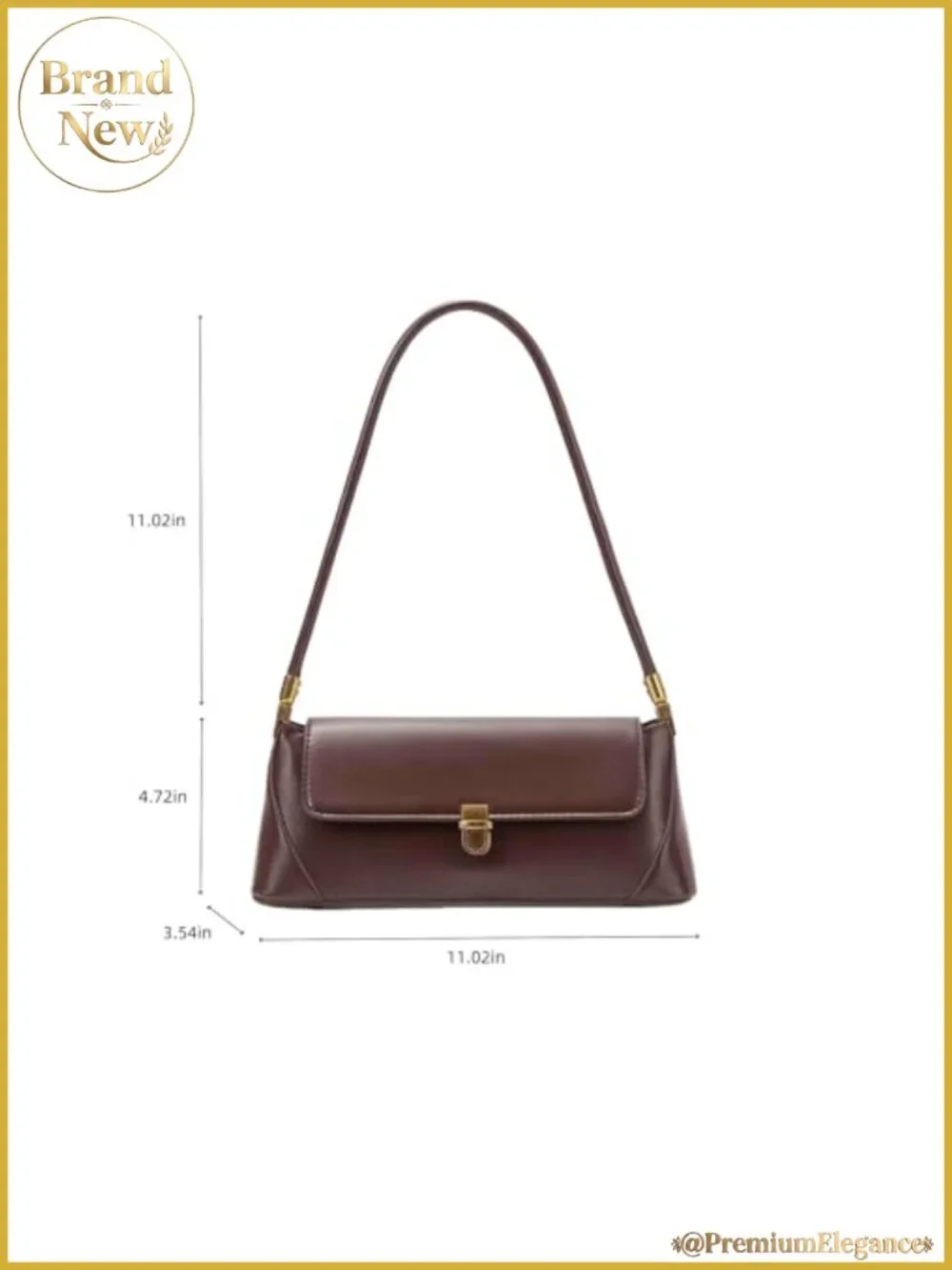 Vegan Leather Small Hobo Shoulder Bag with Gold Hardware